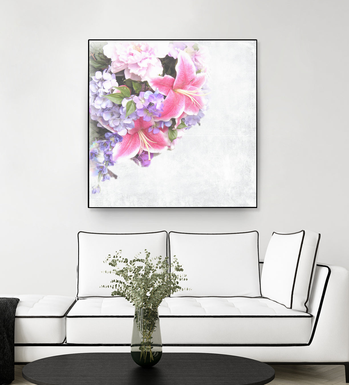 Vintage Flowers Lily by Sven Herkenrath on GIANT ART - pink mixed media