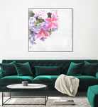 Vintage Flowers Lily by Sven Herkenrath on GIANT ART - pink mixed media