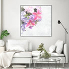 Vintage Flowers Lily by Sven Herkenrath on GIANT ART - pink mixed media