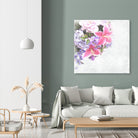 Vintage Flowers Lily by Sven Herkenrath on GIANT ART - pink mixed media