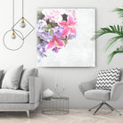 Vintage Flowers Lily by Sven Herkenrath on GIANT ART - pink mixed media