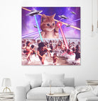 cat invader from space galaxy marsians by Damian Augustyniak on GIANT ART - white photo manipulation