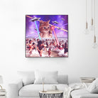 cat invader from space galaxy marsians by Damian Augustyniak on GIANT ART - white photo manipulation