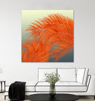 Summer Palm Leaves, Orange by Jiri Svetlik on GIANT ART - orange digital painting