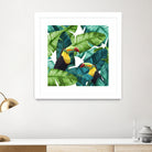 Toucans Tropical Banana Leaves Pattern by Brigitte Carre on GIANT ART - green digital painting