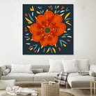 Whimsical Decorative Orange Flower by Boriana Giormova on GIANT ART - orange digital drawing