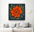 Whimsical Decorative Orange Flower by Boriana Giormova on GIANT ART - orange digital drawing