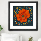 Whimsical Decorative Orange Flower by Boriana Giormova on GIANT ART - orange digital drawing