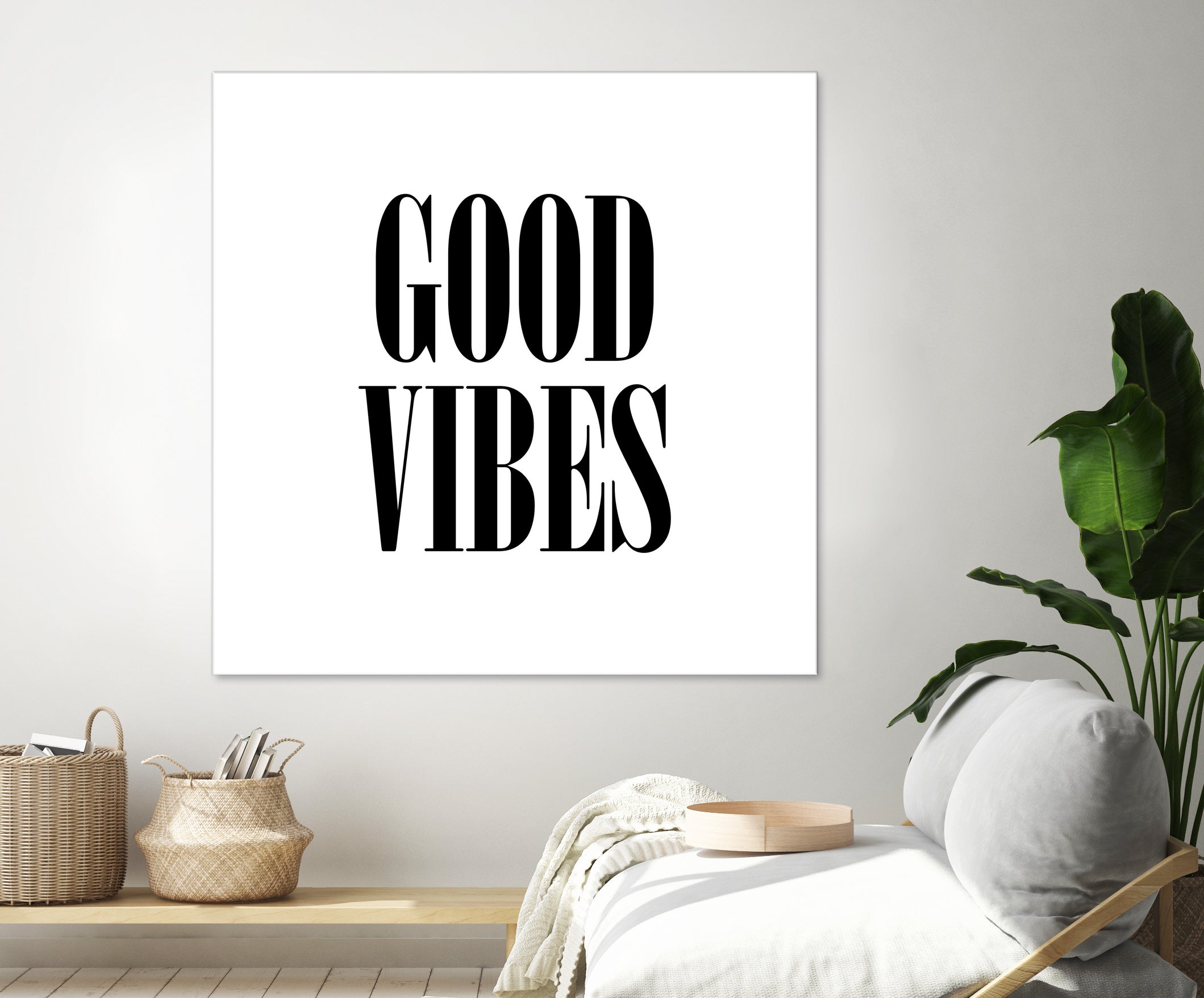 Good Vibes by Neli Dimitrova on GIANT ART - white typography