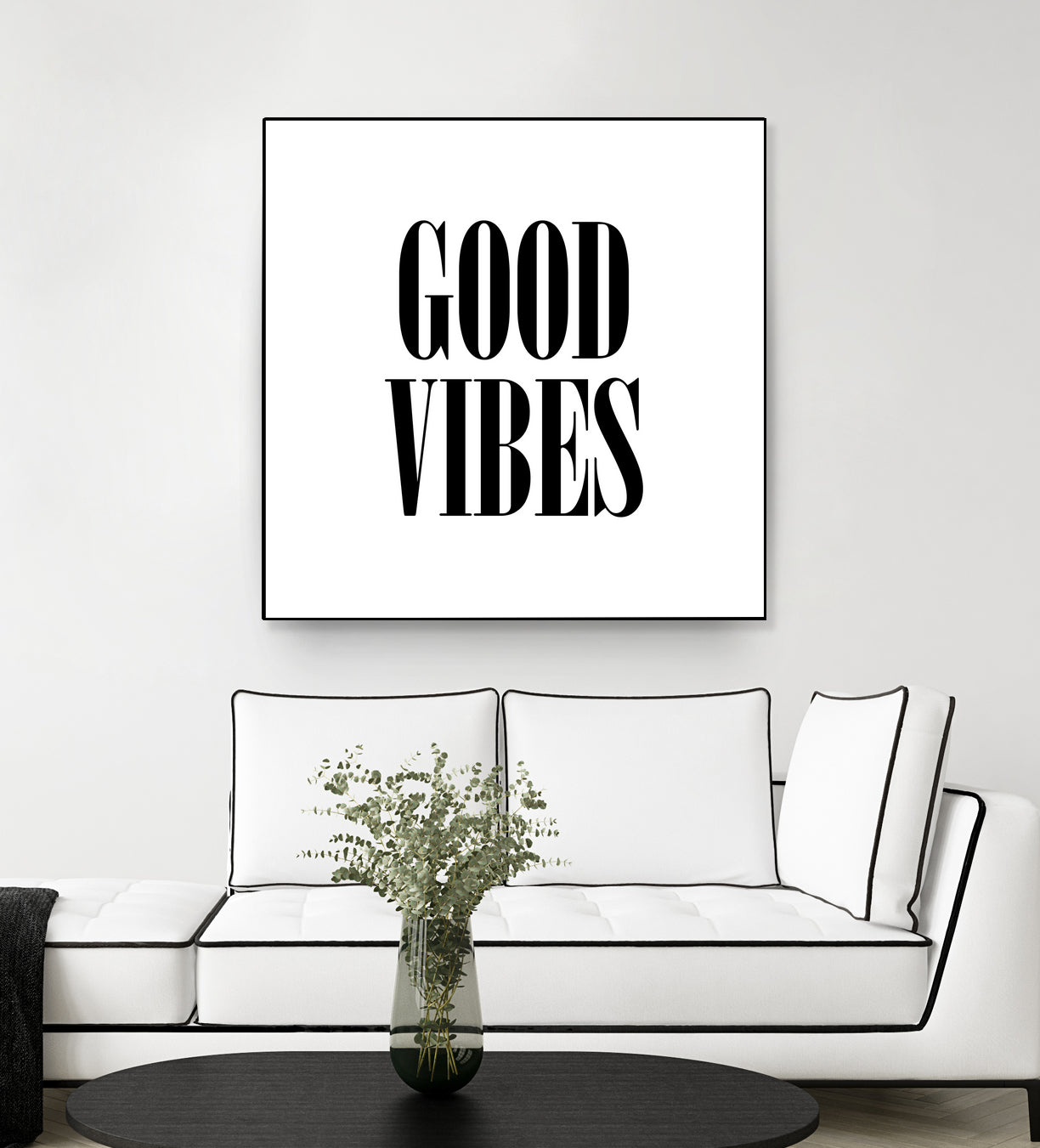 Good Vibes by Neli Dimitrova on GIANT ART - white typography