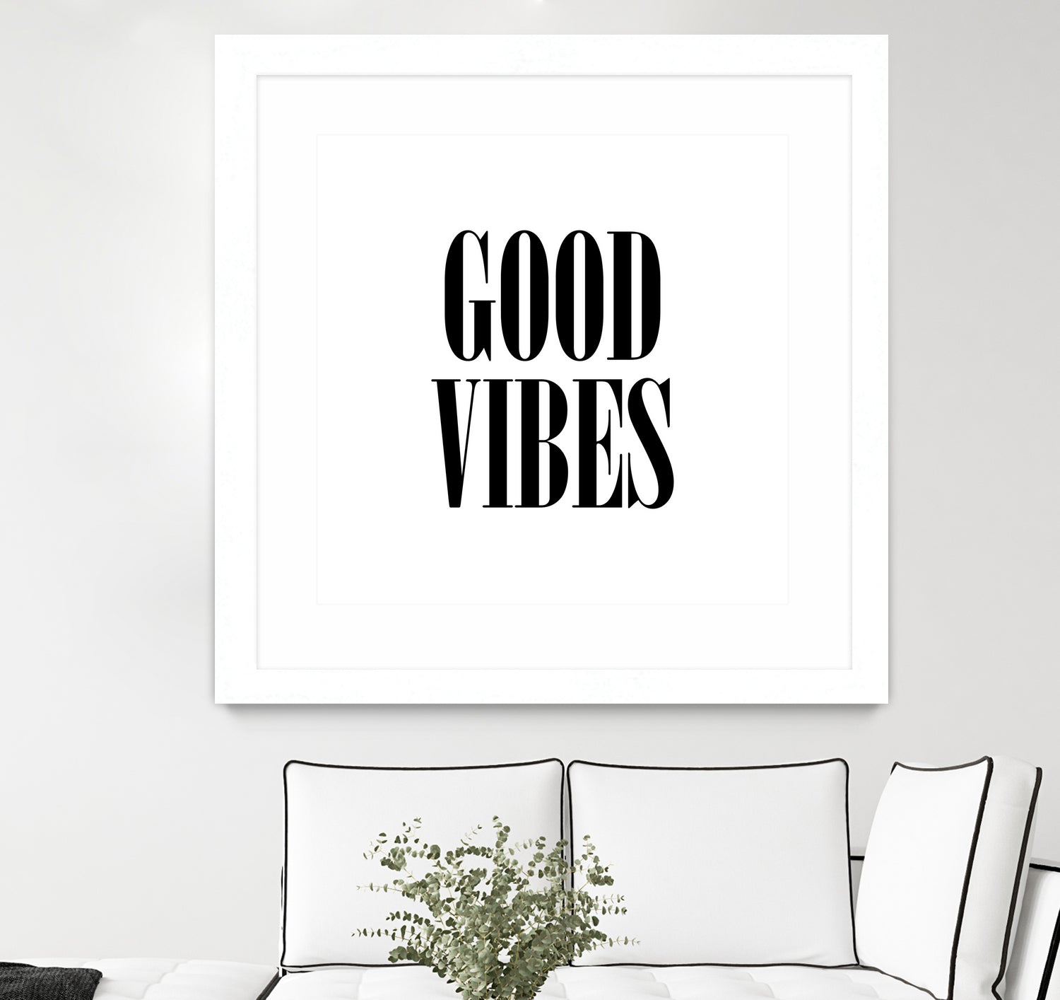 Good Vibes by Neli Dimitrova on GIANT ART - white typography