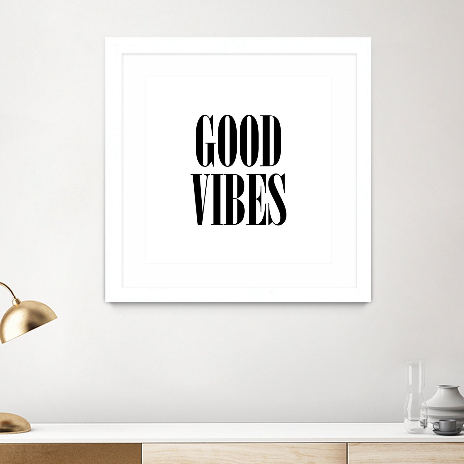 Good Vibes by Neli Dimitrova on GIANT ART - white typography