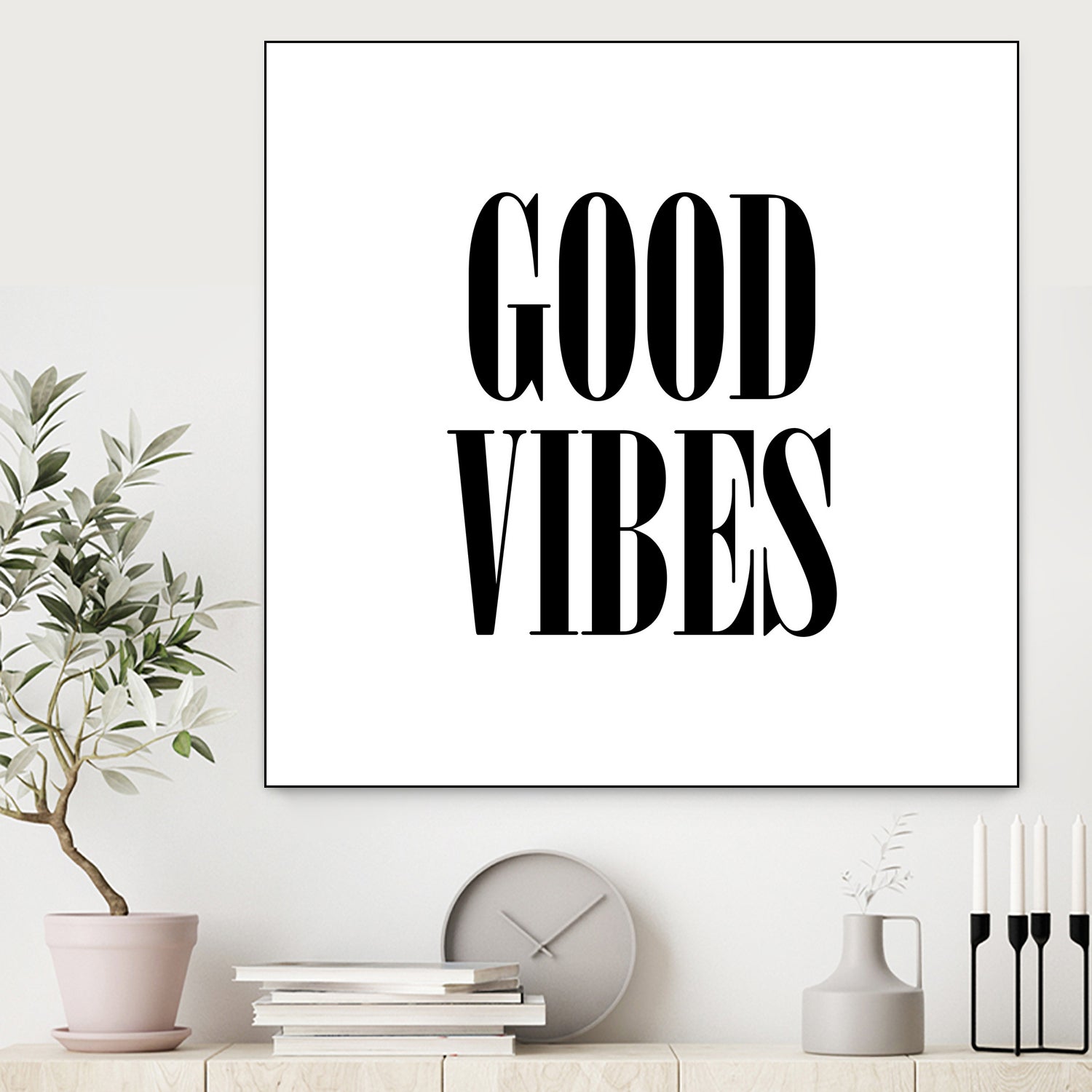 Good Vibes by Neli Dimitrova on GIANT ART - white typography