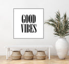 Good Vibes by Neli Dimitrova on GIANT ART - white typography