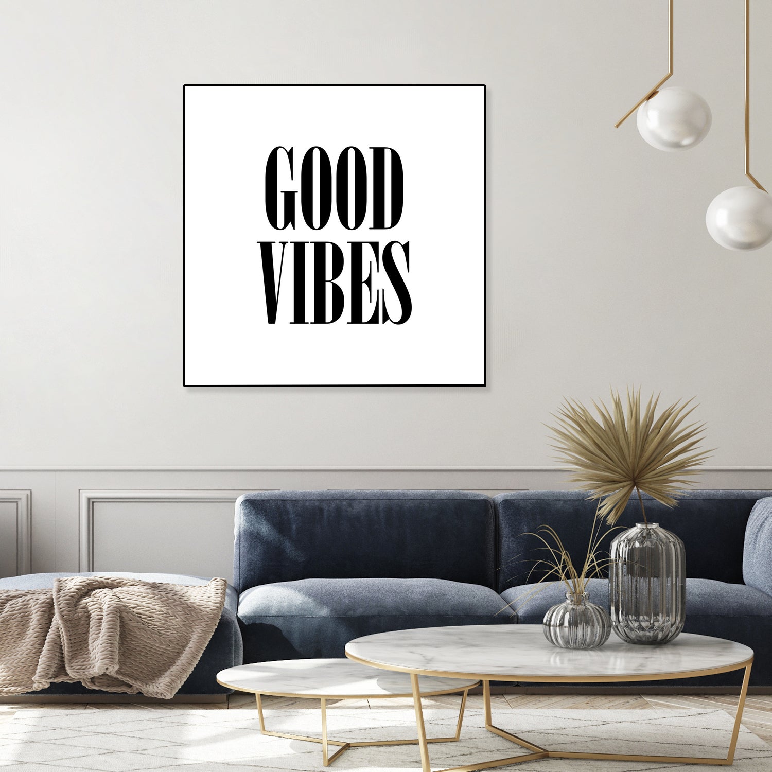 Good Vibes by Neli Dimitrova on GIANT ART - white typography