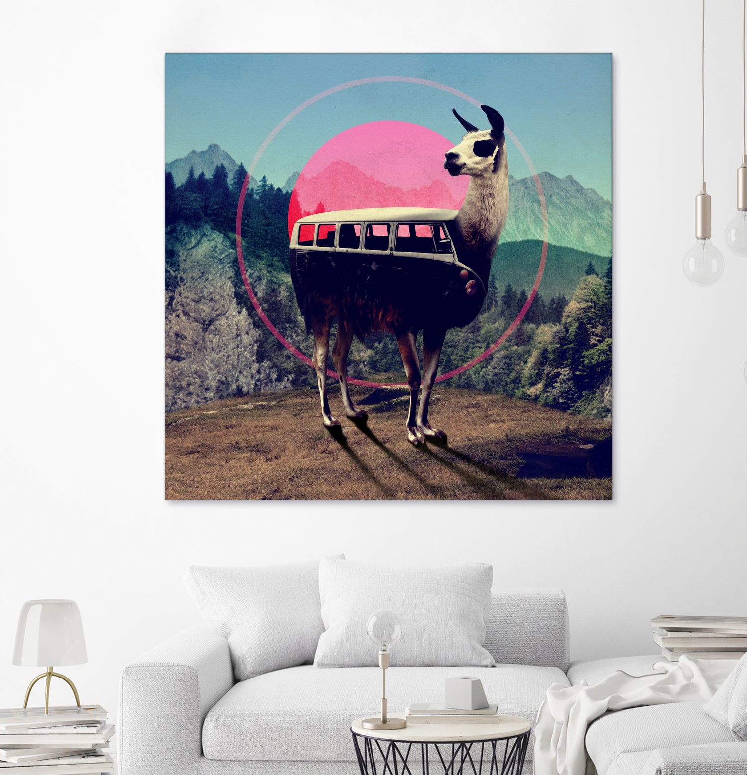 Llama by Ali Gulec on GIANT ART - blue mixed media