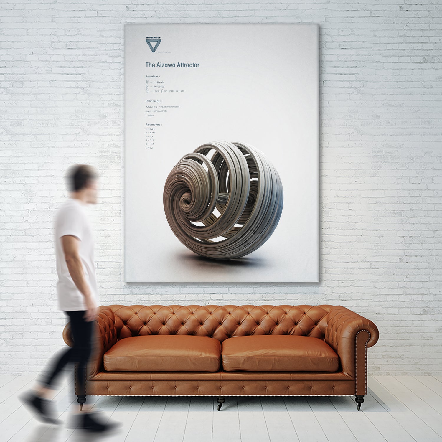 The Aizawa Attractor by . Chaotic Atmospheres on GIANT ART - gray 3d art