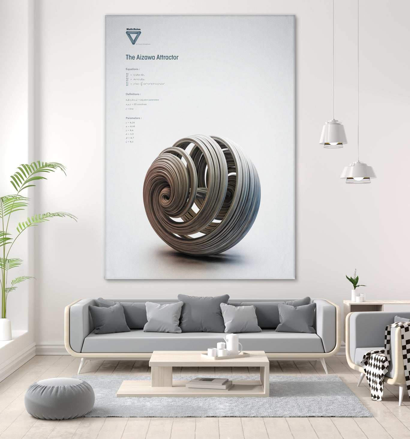 The Aizawa Attractor by . Chaotic Atmospheres on GIANT ART - gray 3d art