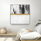 Golden Line / White by Elisabeth Fredriksson on GIANT ART - gray digital painting