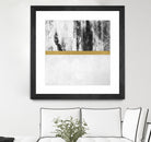 Golden Line / White by Elisabeth Fredriksson on GIANT ART - gray digital painting