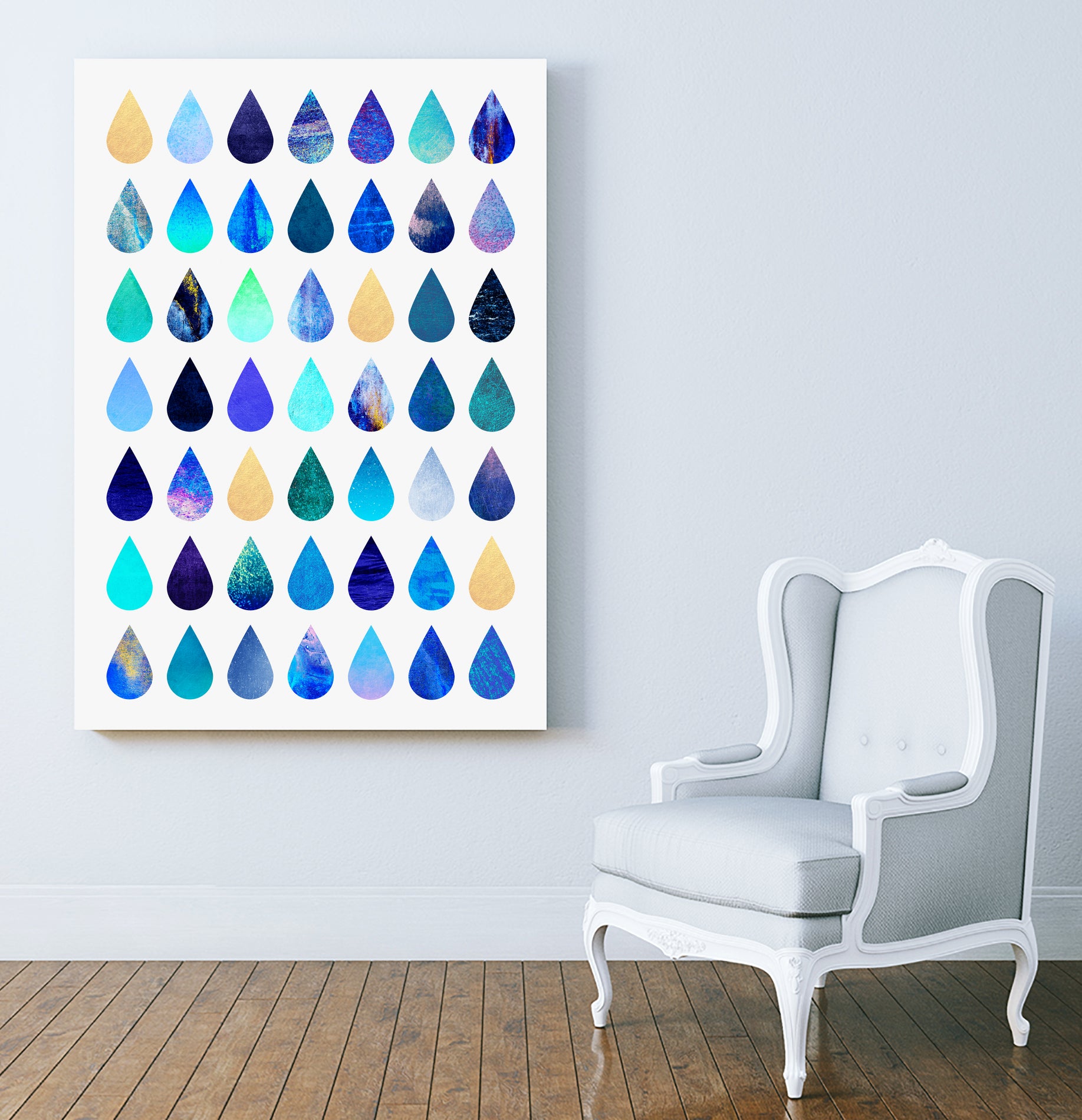 Rain by Elisabeth Fredriksson on GIANT ART - blue mixed media