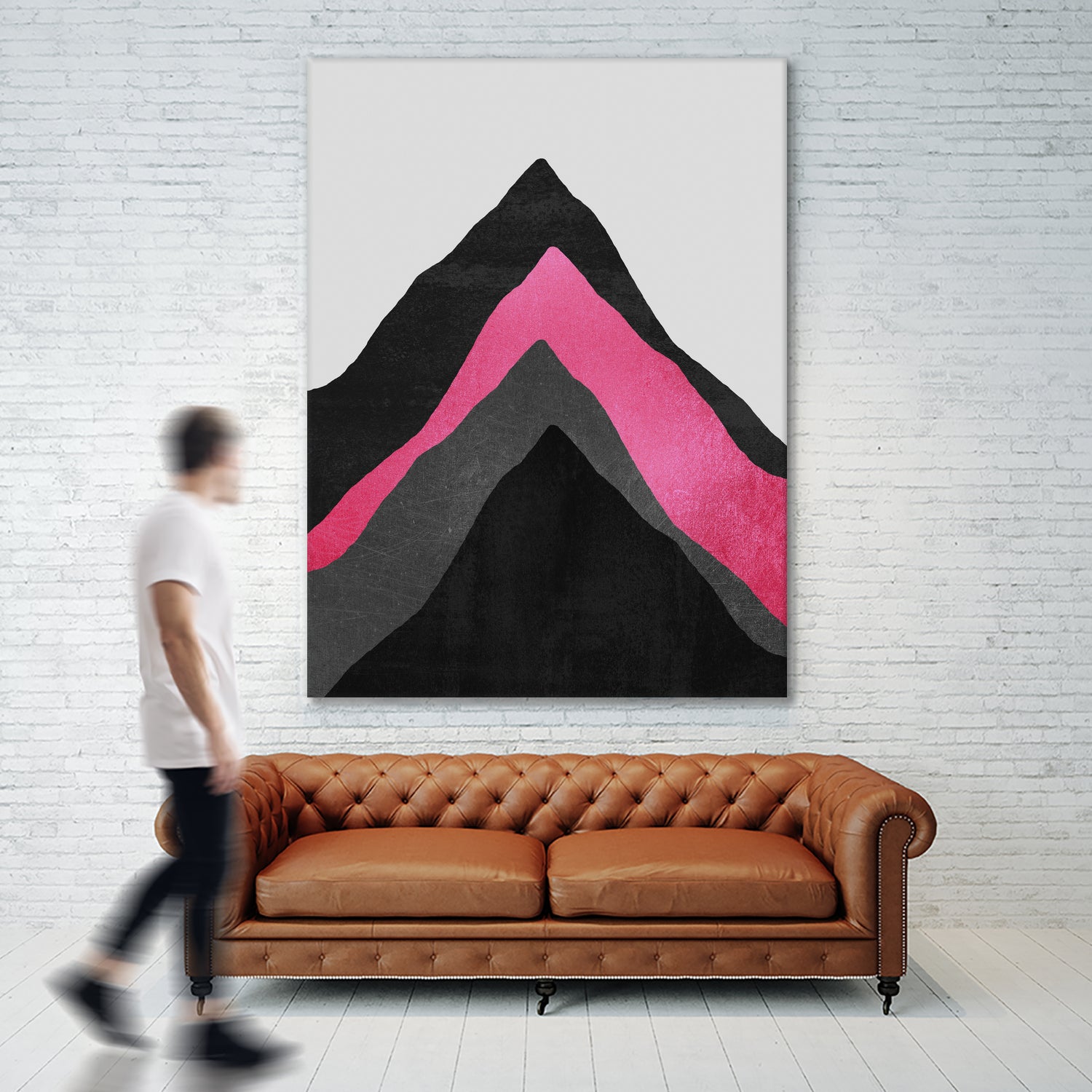 Four Mountains / Pink by Elisabeth Fredriksson on GIANT ART - pink digital painting