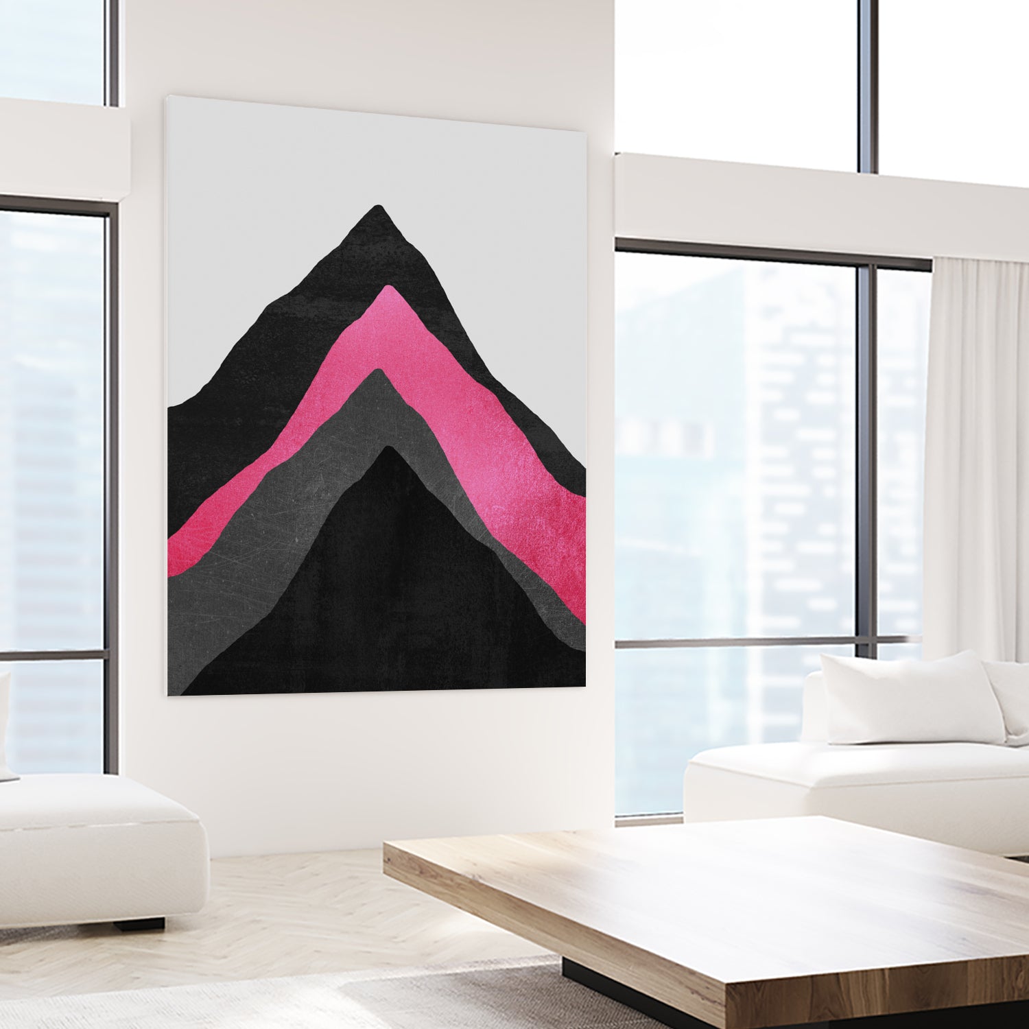 Four Mountains / Pink by Elisabeth Fredriksson on GIANT ART - pink digital painting