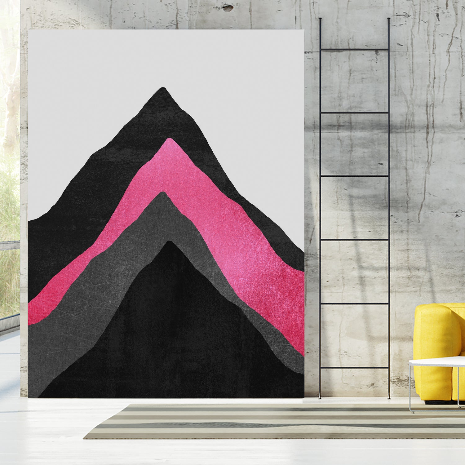 Four Mountains / Pink by Elisabeth Fredriksson on GIANT ART - pink digital painting