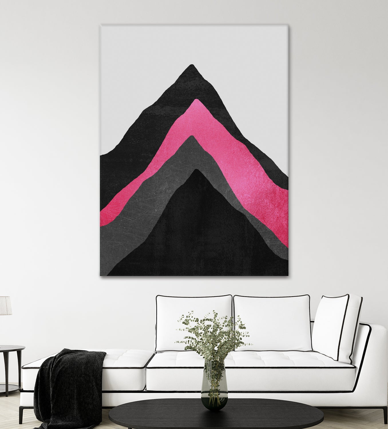 Four Mountains / Pink by Elisabeth Fredriksson on GIANT ART - pink digital painting