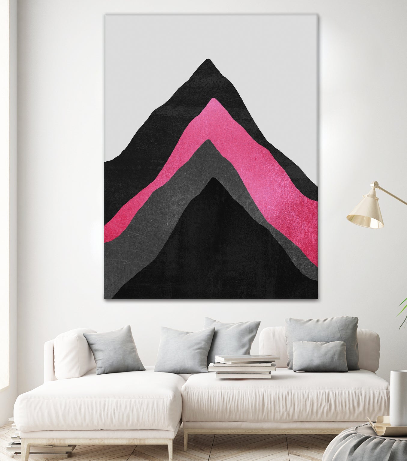 Four Mountains / Pink by Elisabeth Fredriksson on GIANT ART - pink digital painting