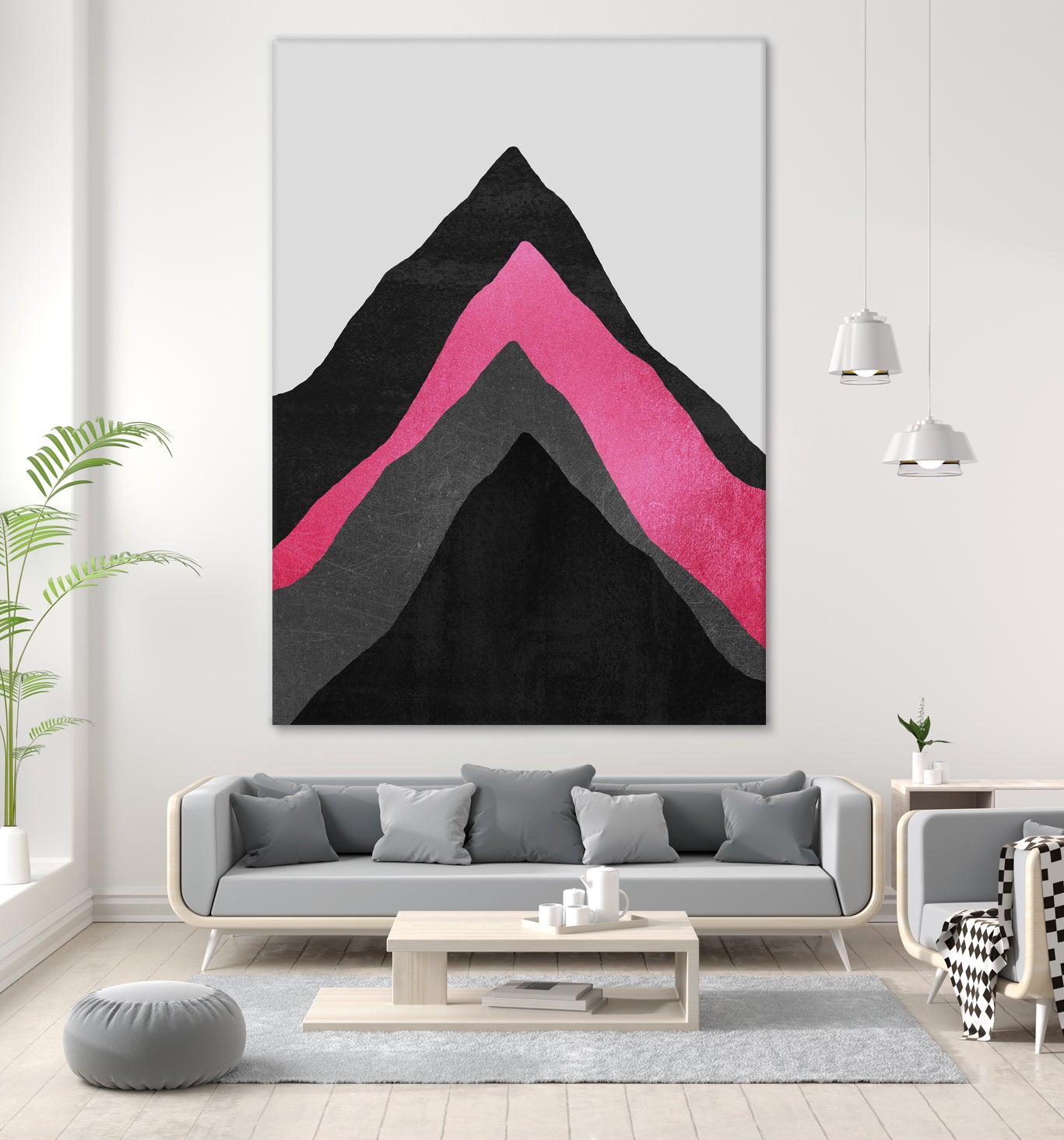 Four Mountains / Pink by Elisabeth Fredriksson on GIANT ART - pink digital painting