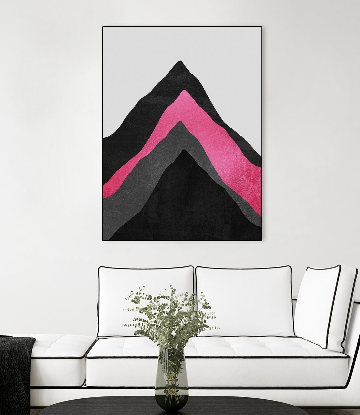 Four Mountains / Pink by Elisabeth Fredriksson on GIANT ART - pink digital painting