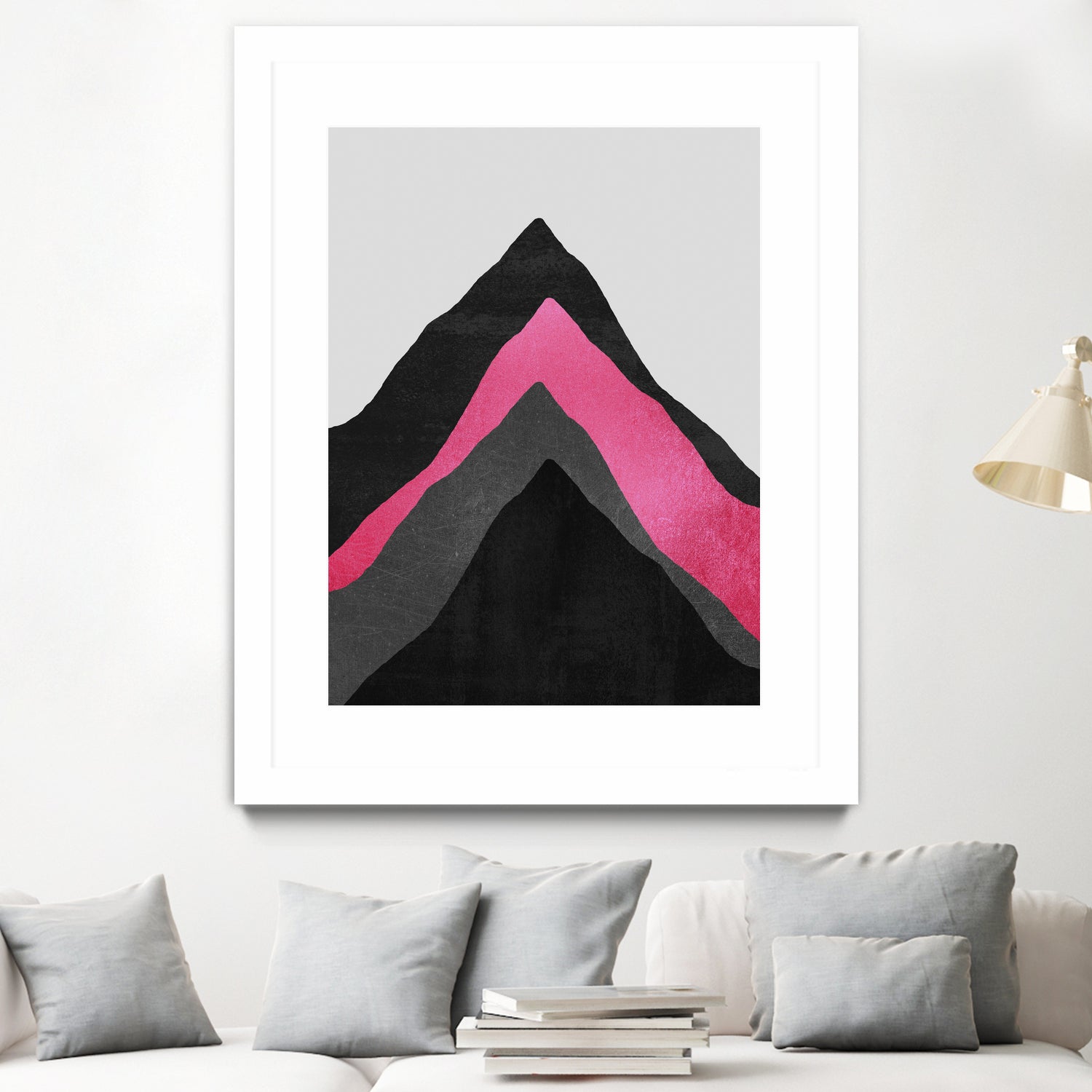 Four Mountains / Pink by Elisabeth Fredriksson on GIANT ART - pink digital painting