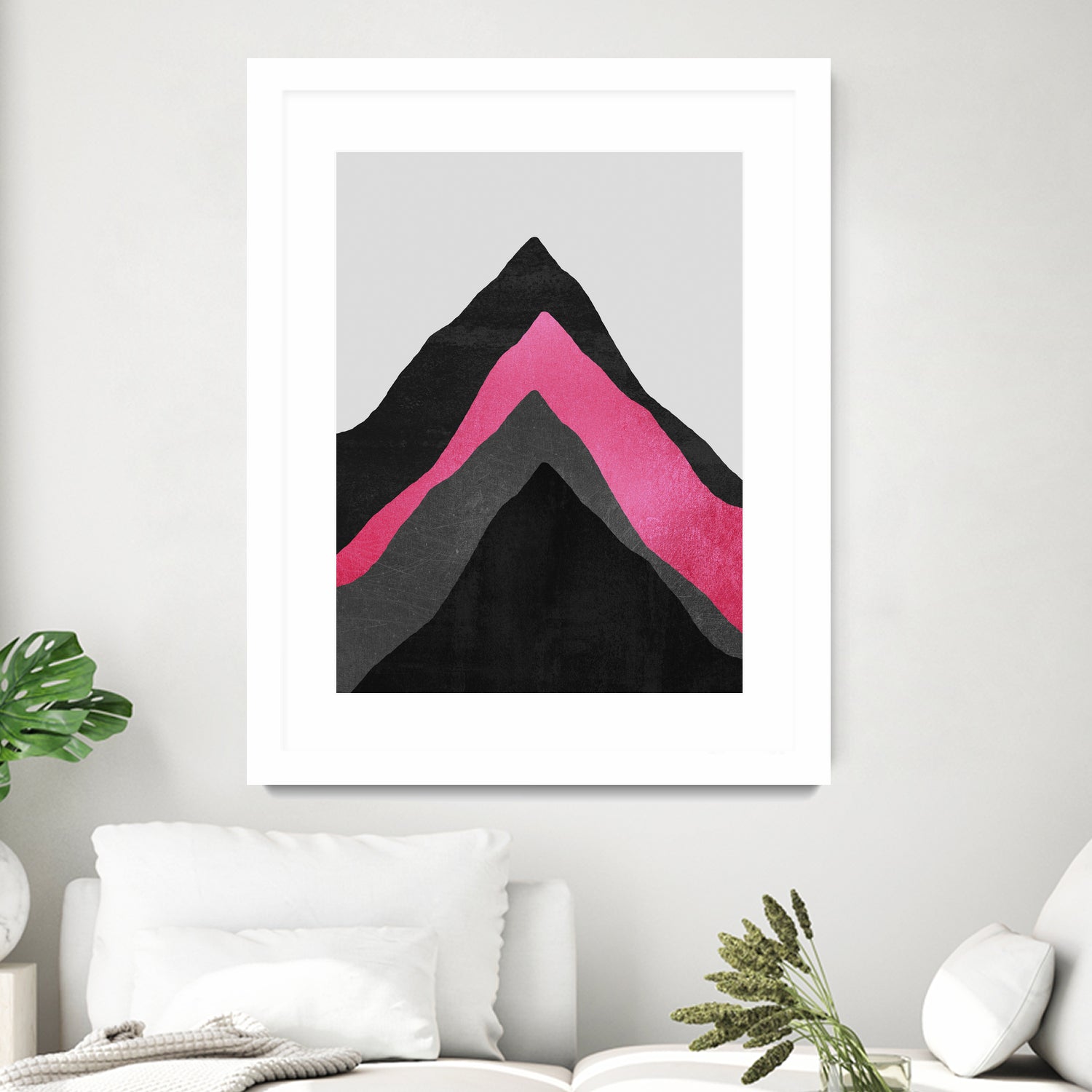 Four Mountains / Pink by Elisabeth Fredriksson on GIANT ART - pink digital painting