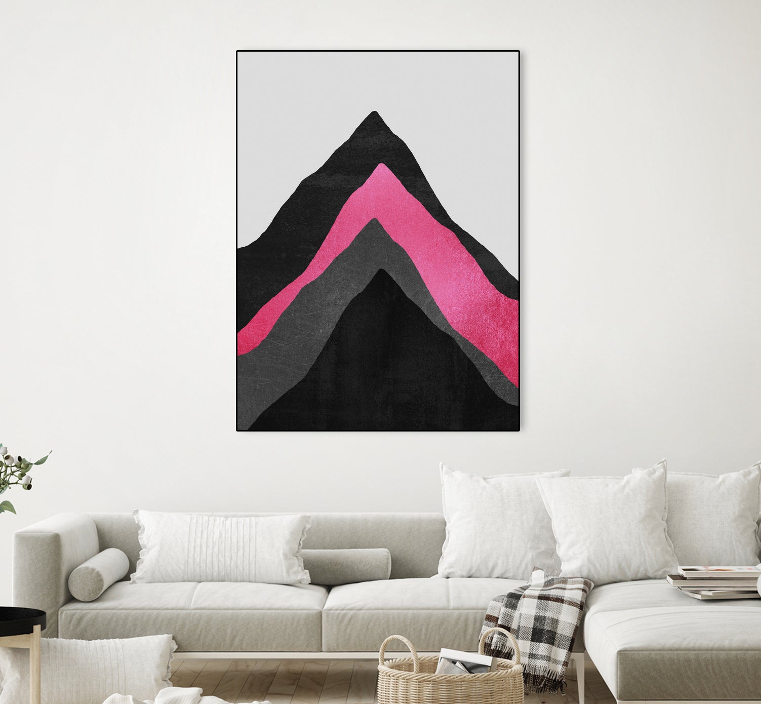 Four Mountains / Pink by Elisabeth Fredriksson on GIANT ART - pink digital painting