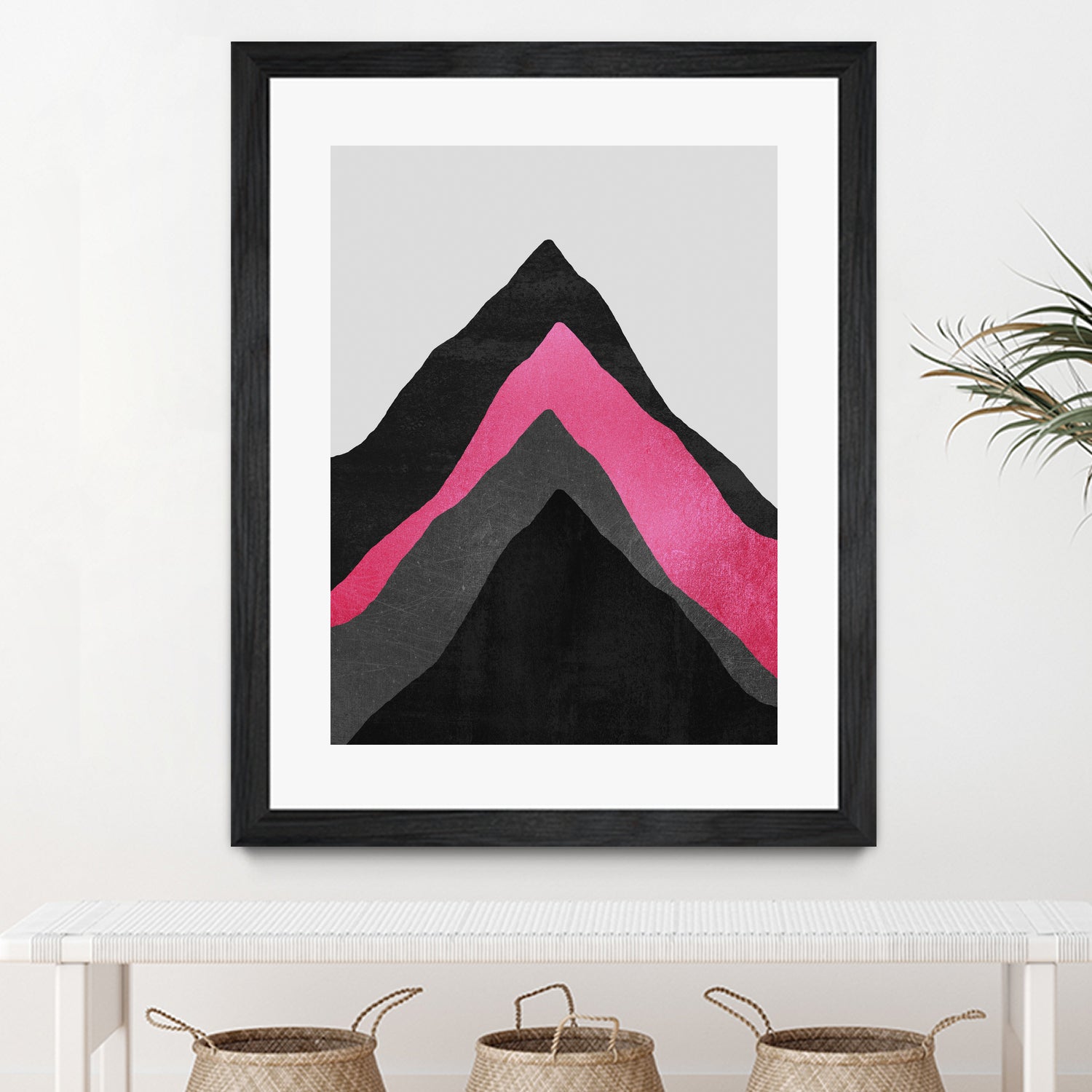 Four Mountains / Pink by Elisabeth Fredriksson on GIANT ART - pink digital painting