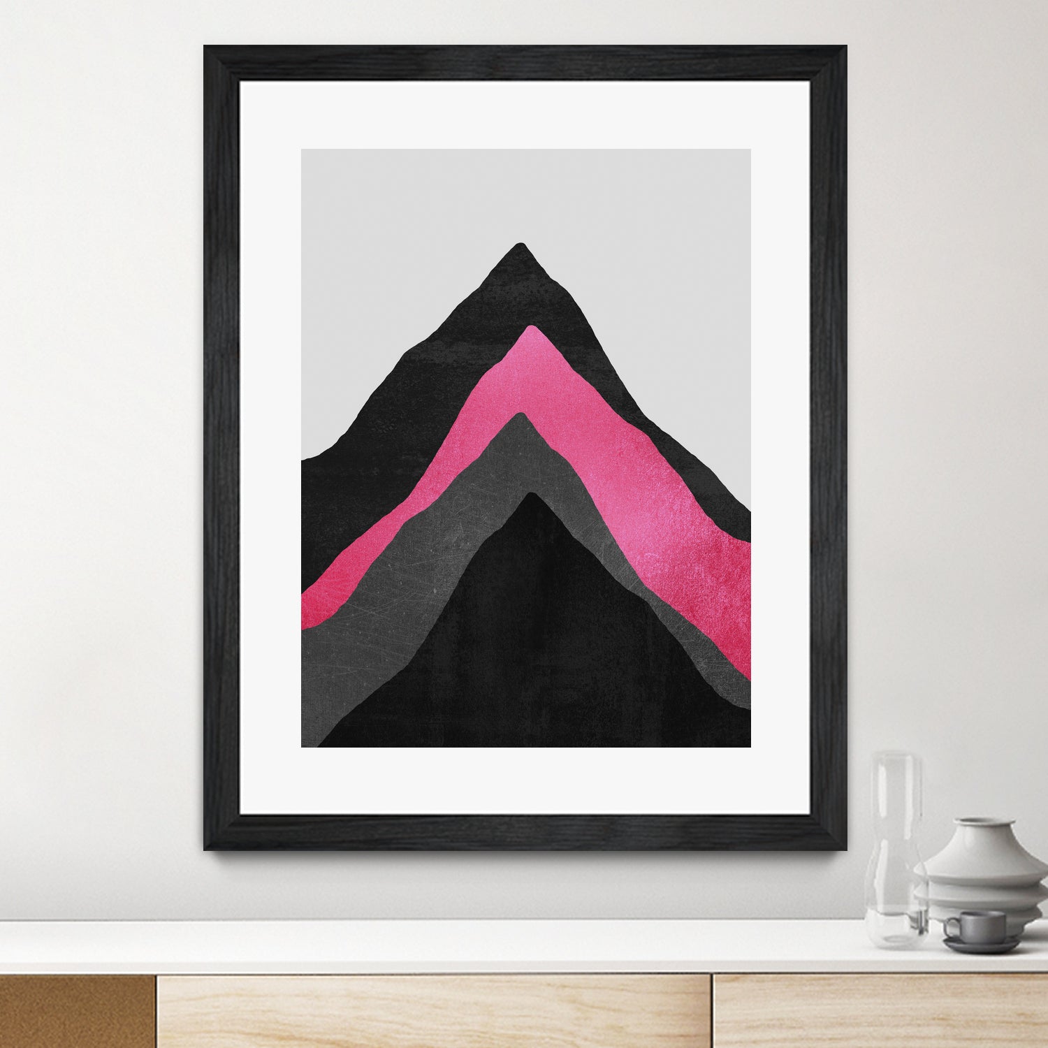 Four Mountains / Pink by Elisabeth Fredriksson on GIANT ART - pink digital painting