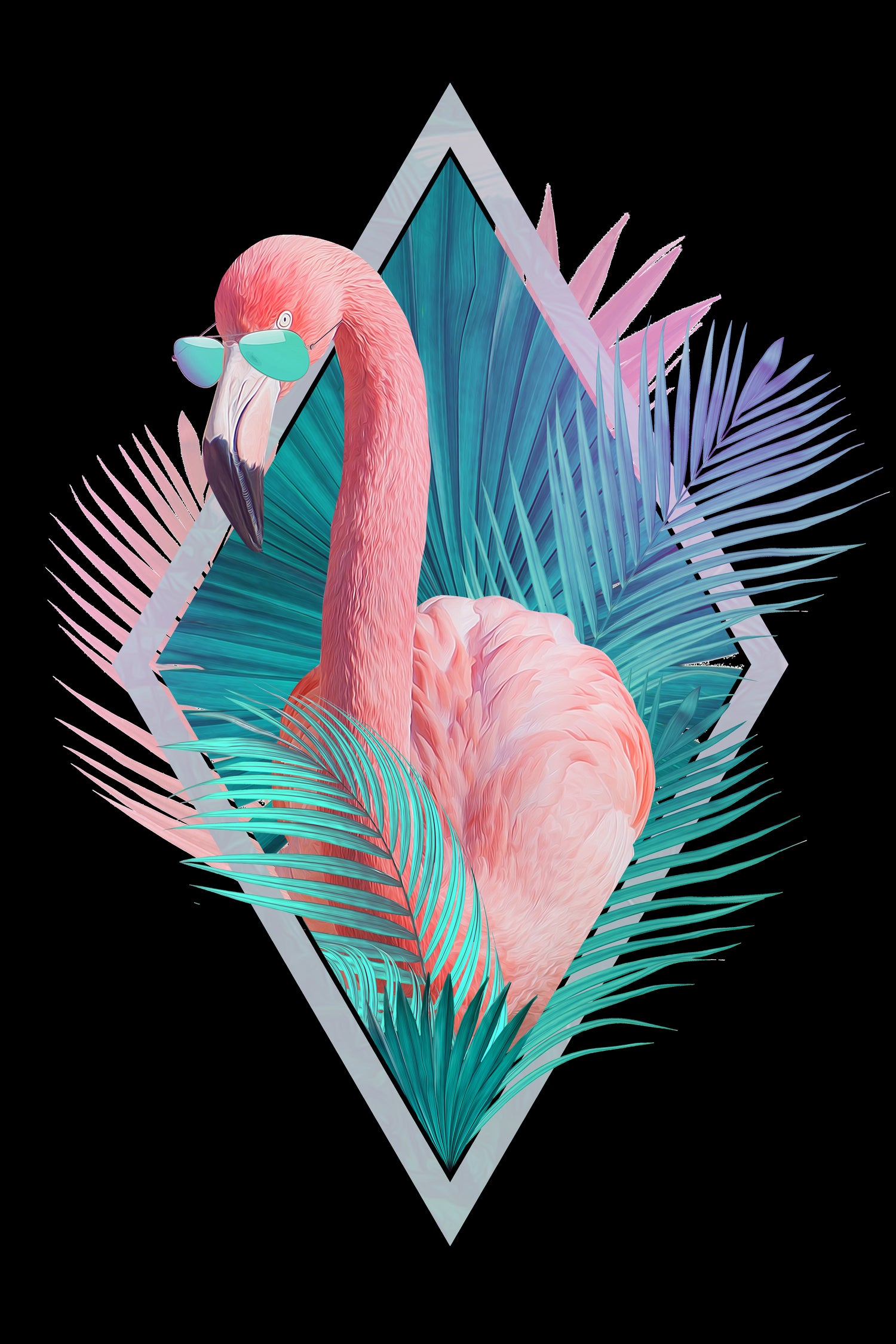 Tropical leaves by Robert Farkas on GIANT ART - pink photo manipulation