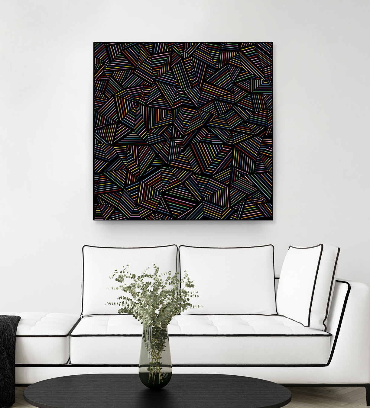 Ab Linear Rainbow B by Emeline Tate-Robertson on GIANT ART - black digital painting