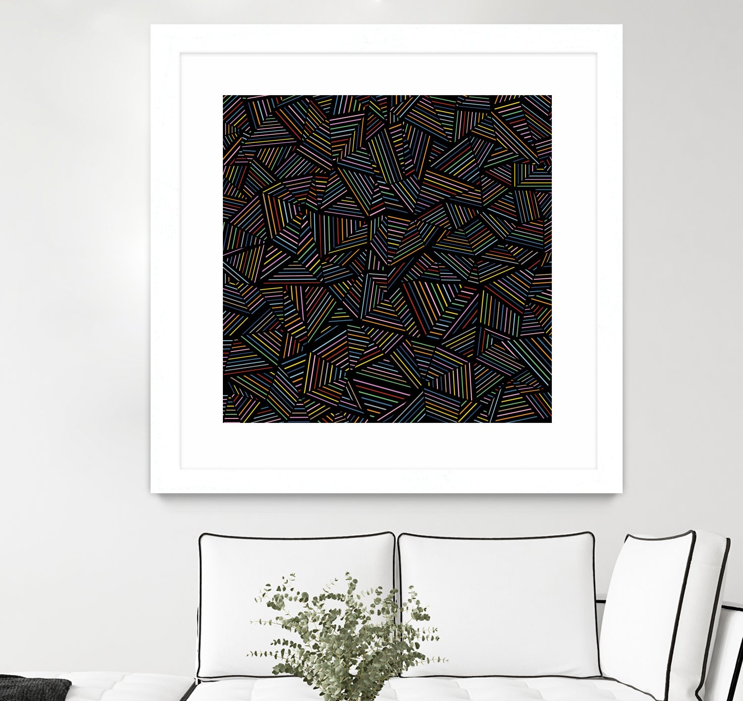 Ab Linear Rainbow B by Emeline Tate-Robertson on GIANT ART - black digital painting