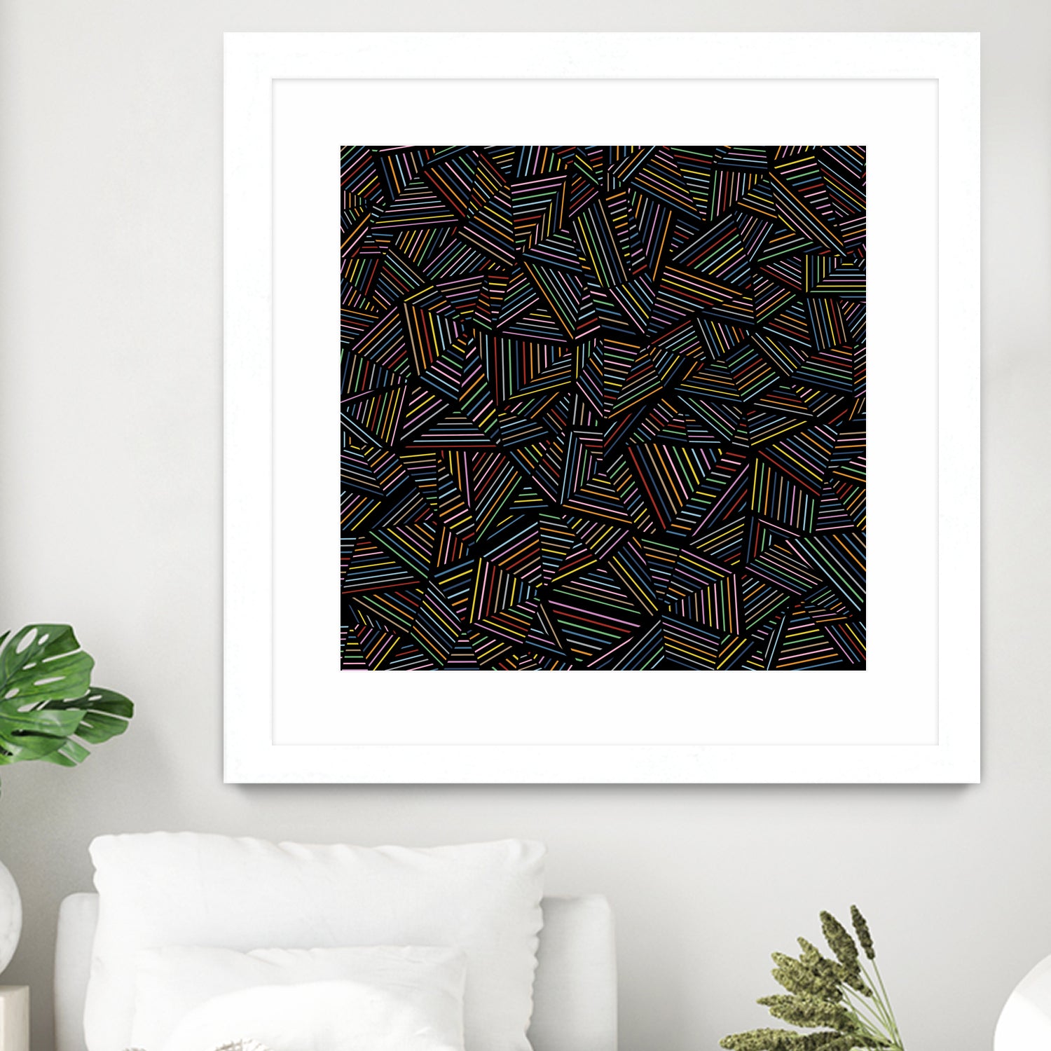 Ab Linear Rainbow B by Emeline Tate-Robertson on GIANT ART - black digital painting