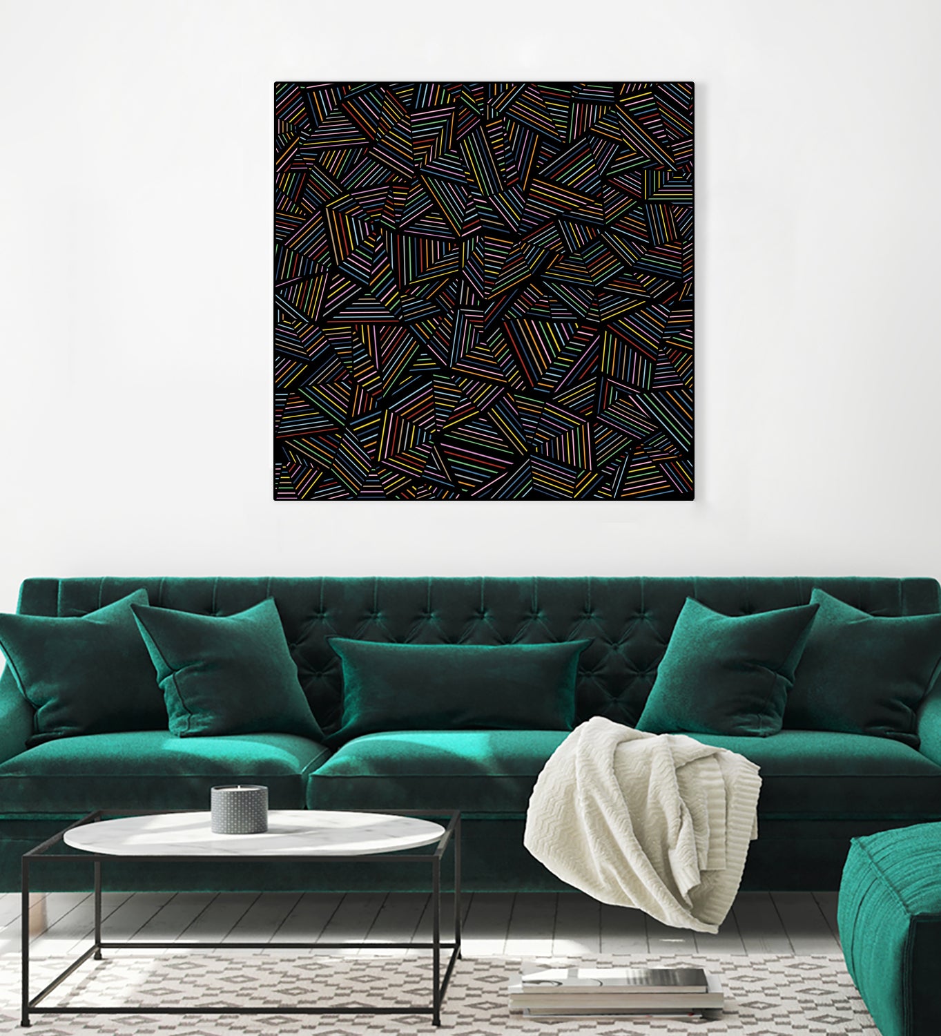 Ab Linear Rainbow B by Emeline Tate-Robertson on GIANT ART - black digital painting