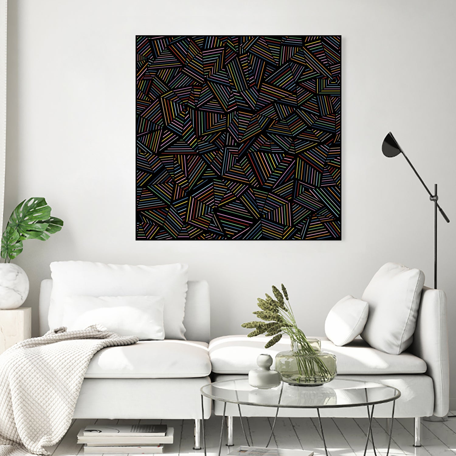 Ab Linear Rainbow B by Emeline Tate-Robertson on GIANT ART - black digital painting