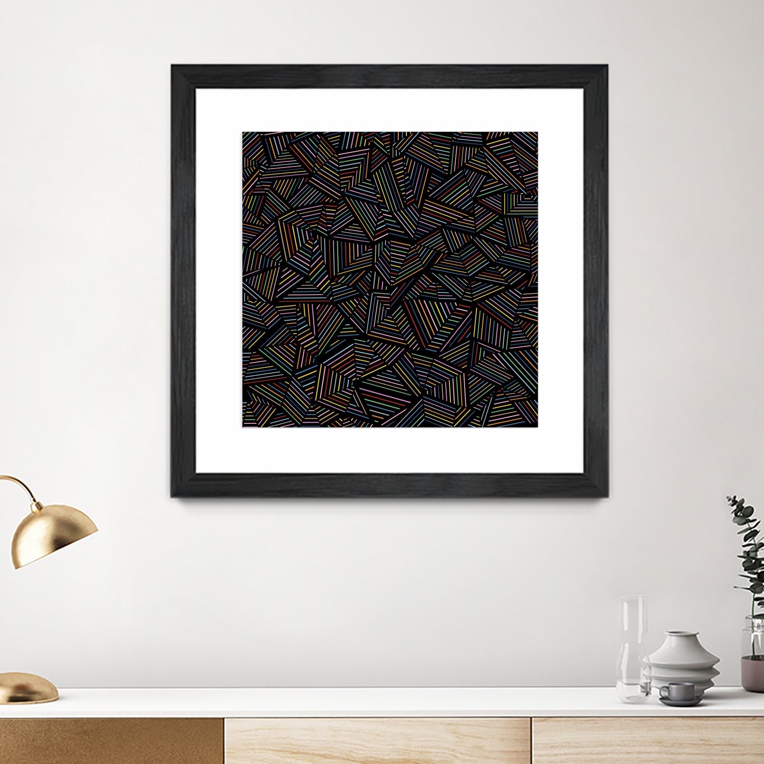 Ab Linear Rainbow B by Emeline Tate-Robertson on GIANT ART - black digital painting