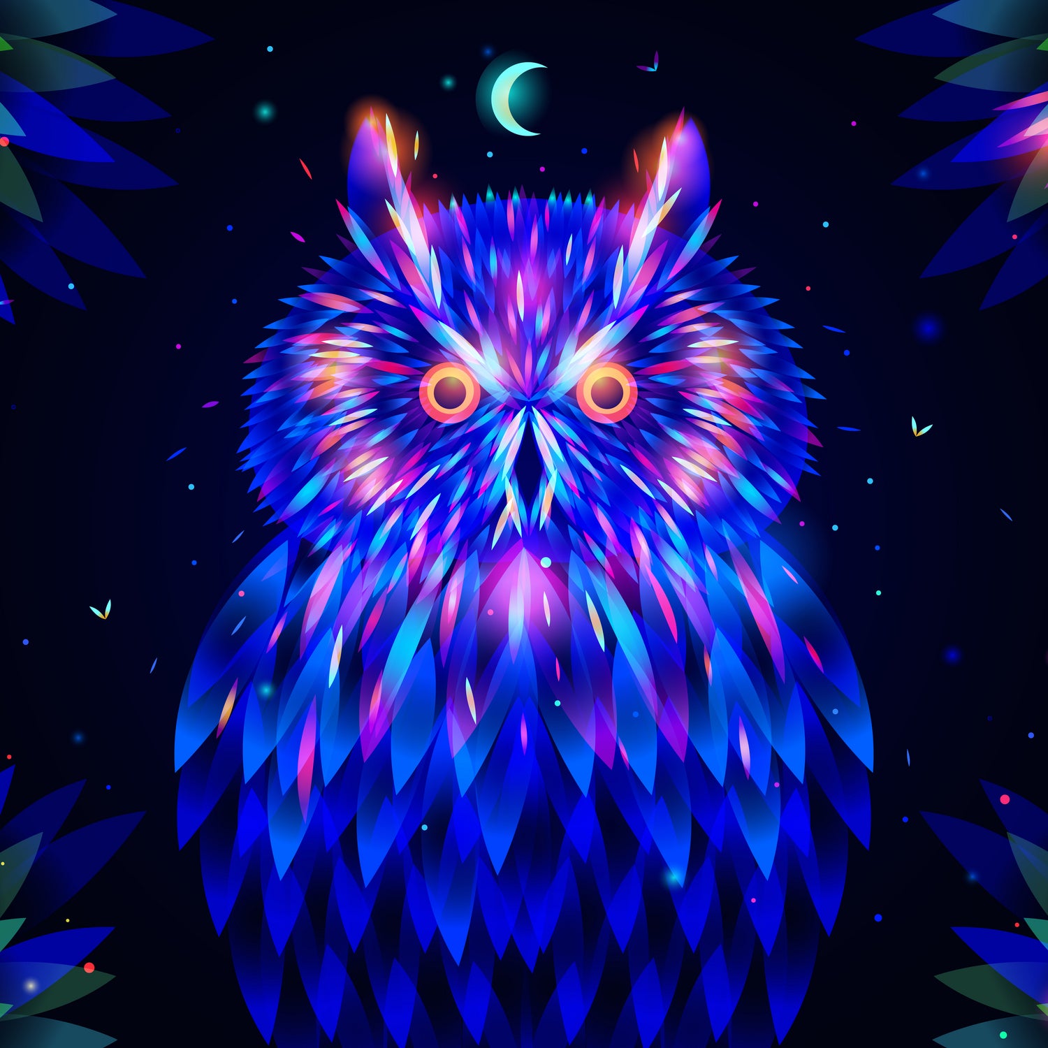 Fantasy Owl by Ilya Shapko on GIANT ART - blue character design