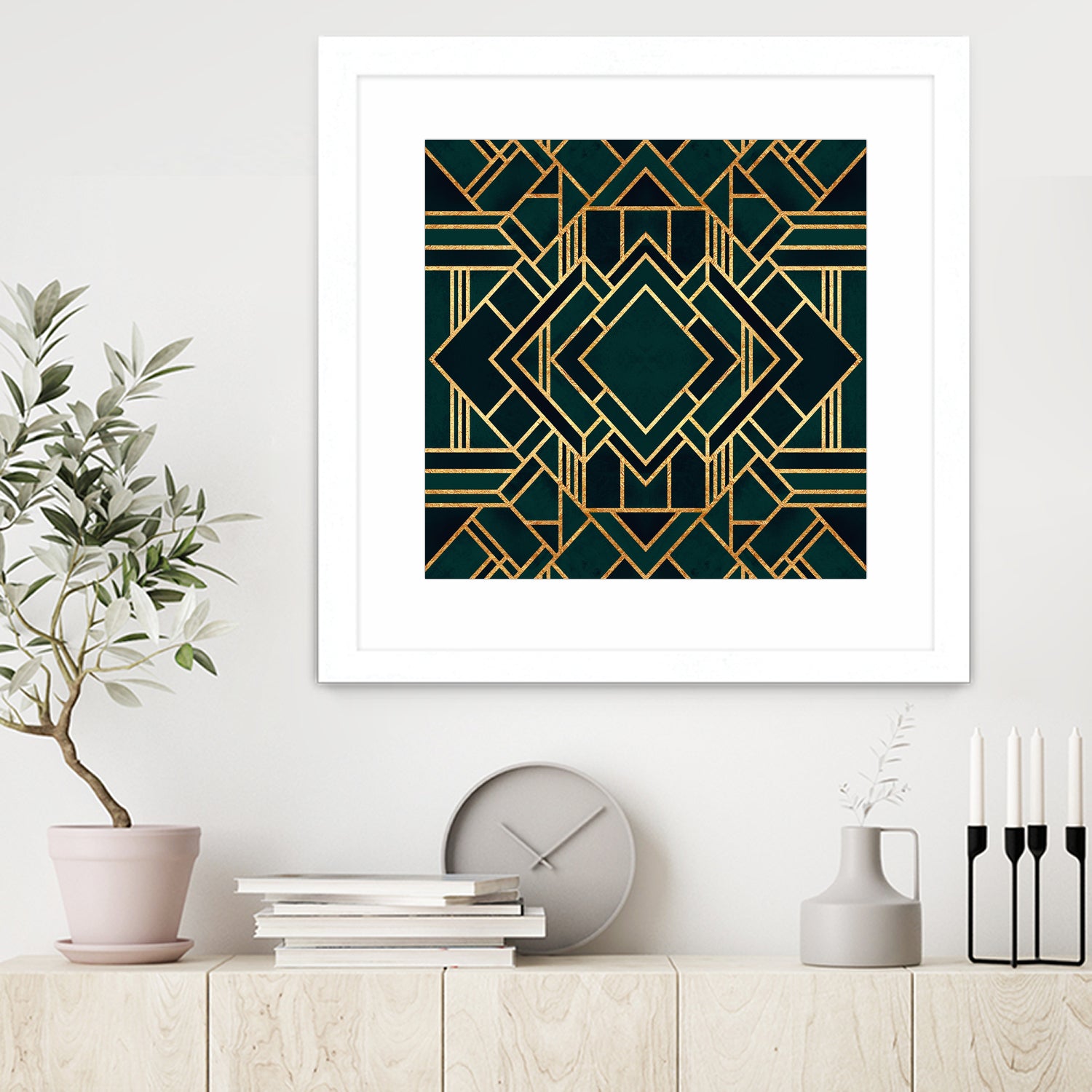 Art Deco 2 by Elisabeth Fredriksson on GIANT ART - green mixed media