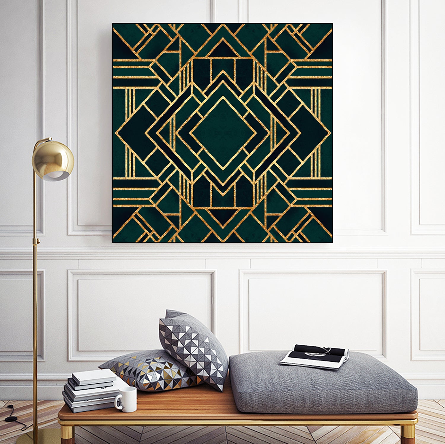 Art Deco 2 by Elisabeth Fredriksson on GIANT ART - green mixed media