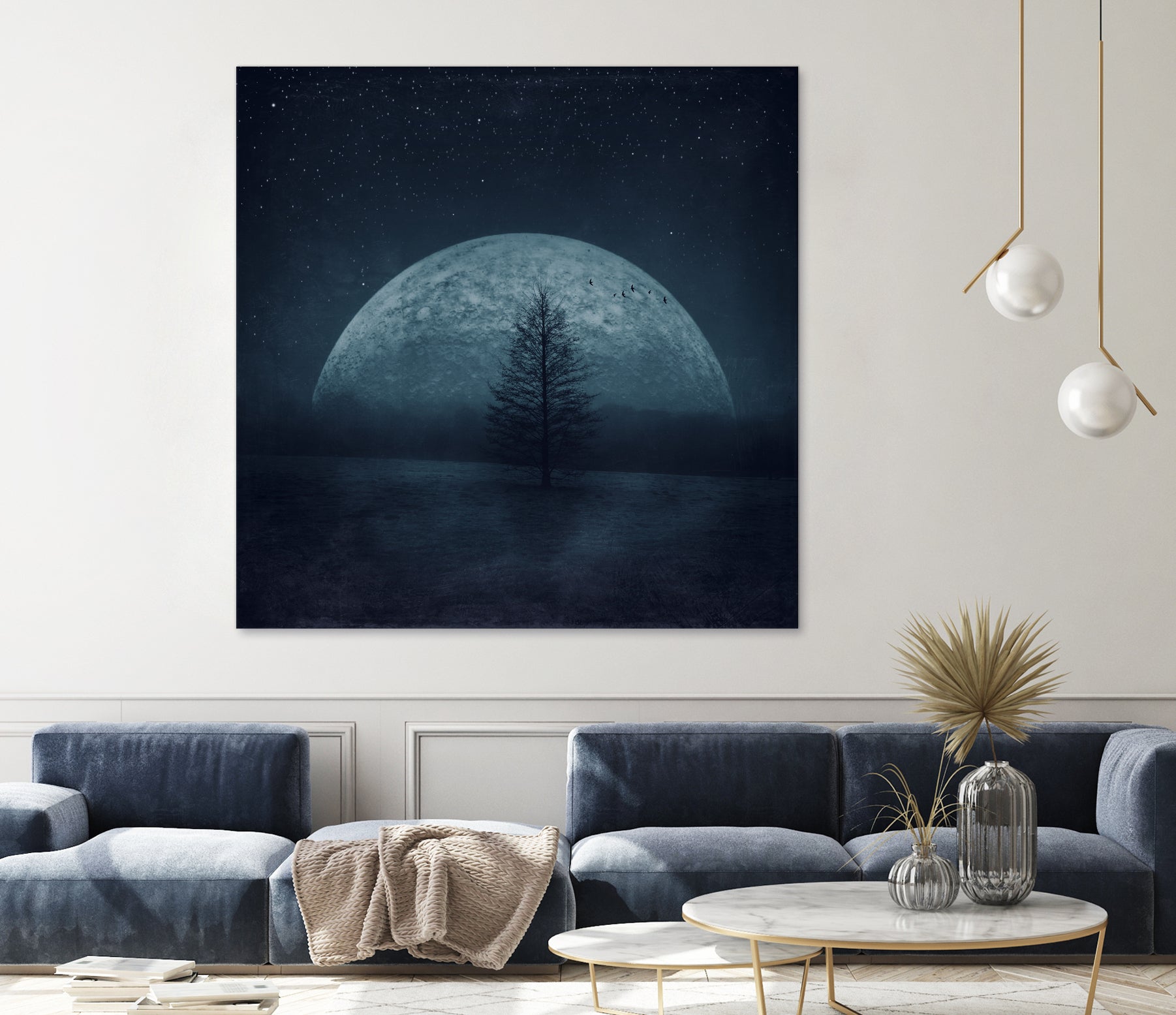 moon twilight by Dirk Wüstenhagen on GIANT ART - blue photo manipulation