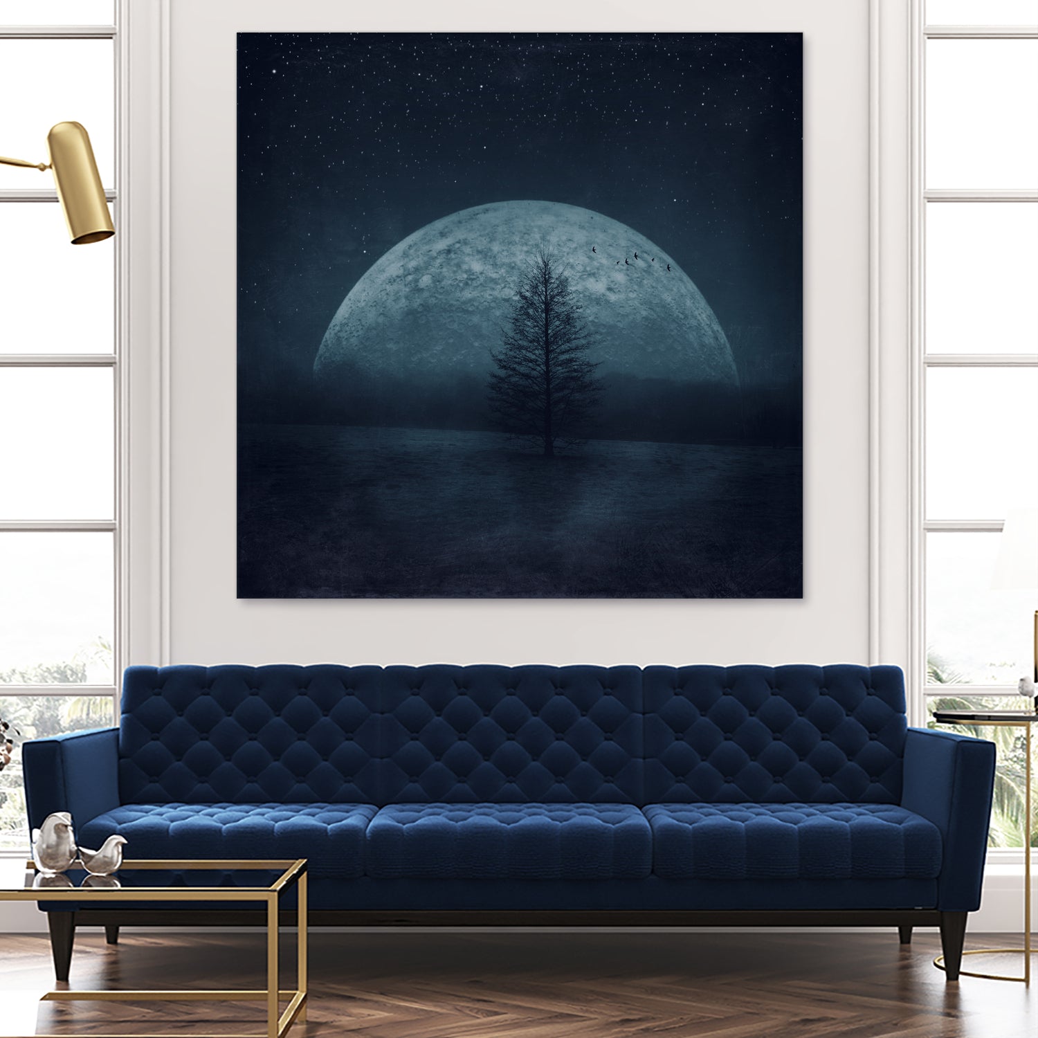 moon twilight by Dirk Wüstenhagen on GIANT ART - blue photo manipulation