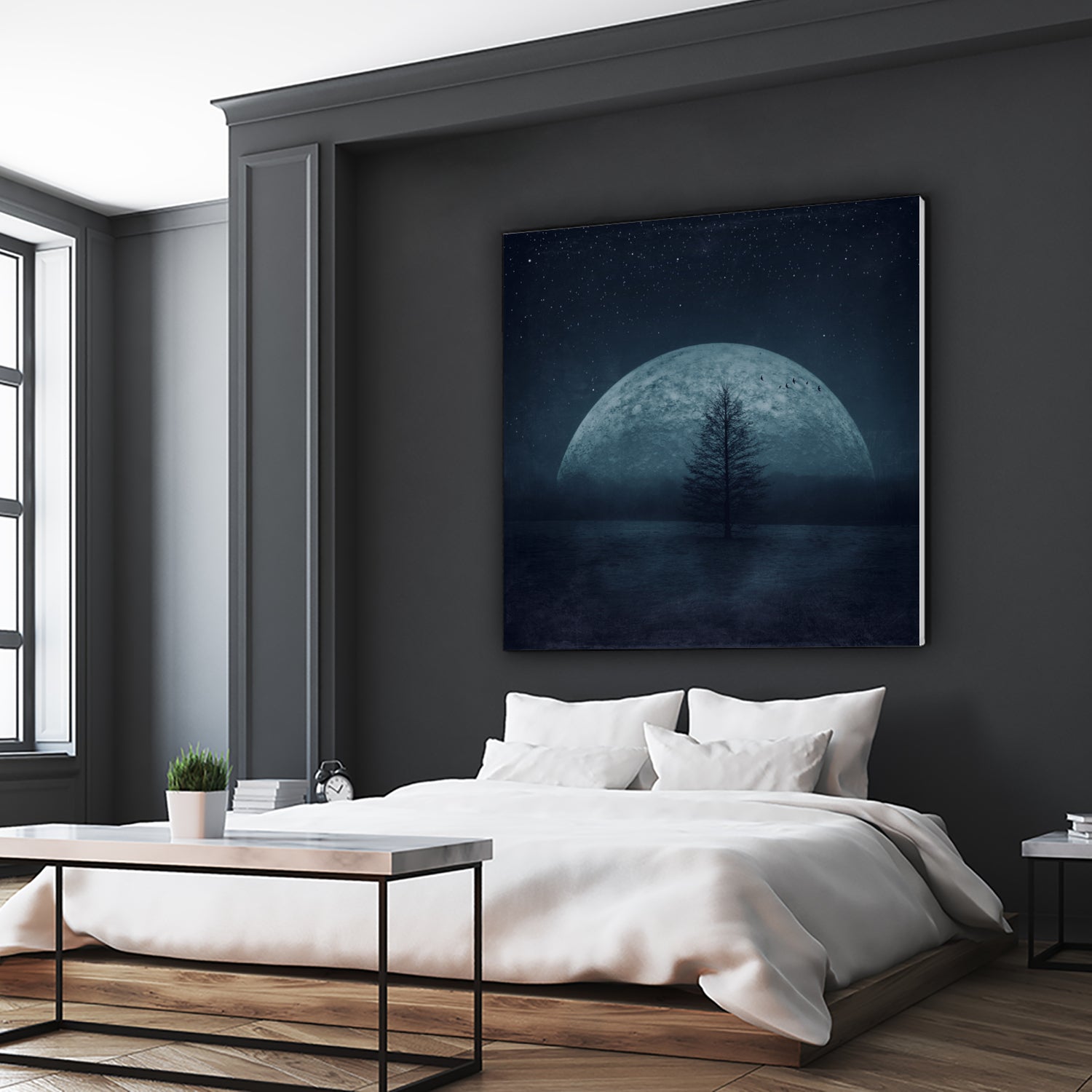 moon twilight by Dirk Wüstenhagen on GIANT ART - blue photo manipulation